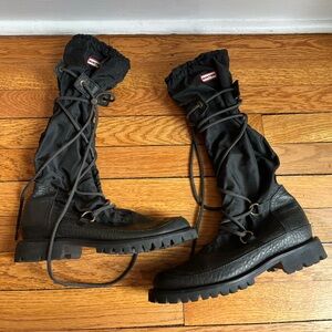 HUNTER Summit Waterproof Boots Black Size 8 $295 Amazonas SUMT 1016 Lace Up